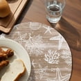 thumbnail image 3 of Brown Coastal Round 13 Inch Placemats Set of 4, Summer Beach Nautical Starfish Coral Vintage HeatResistant Non Slip Place Mats for Dining Table, Wipeable Braided Kitchen Table Mats for Housewarming, 3 of 9
