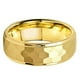 thumbnail image 2 of Anillo de tungsteno martillado de oro de 18 quilates de 8 mm para joyería de moda para hombres y mujeres Anillos de compromiso de boda Acabado mate Ajuste cómodo, 2 of 5