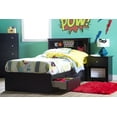 thumbnail image 7 of South Shore Vito, Kids Contemporary Twin Mates Bed With Bookcase Headboard Set, Pure Black, 7 of 7