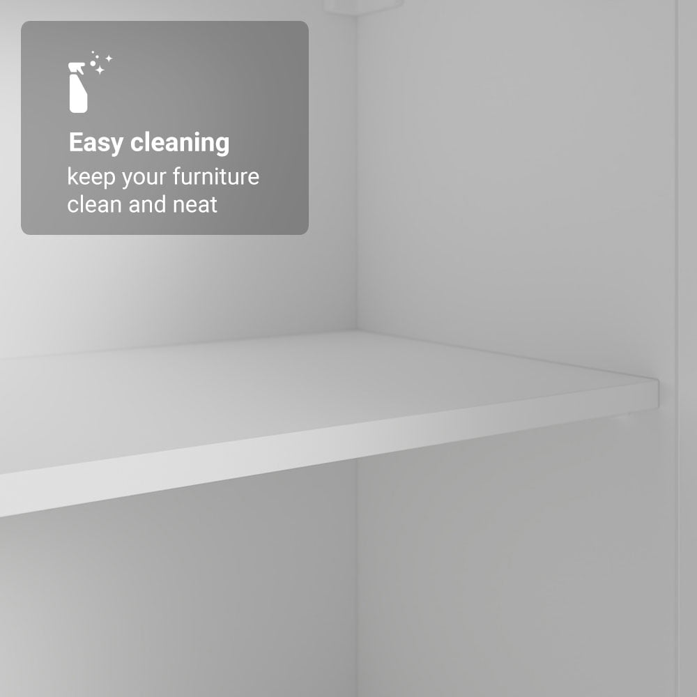 Madesa Office Wall Storage Cabinet with 2 Doors Unit for Files and Documents – White