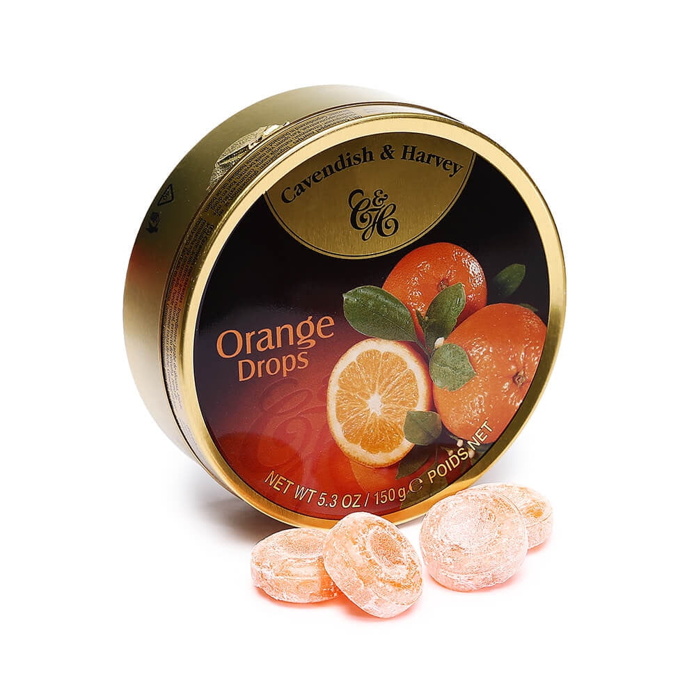 Cavendish And Harvey Candy (3 Pack) Fruit Hard Candy Tin 5.3 Ounces Imported German Candy (Orange Drops)