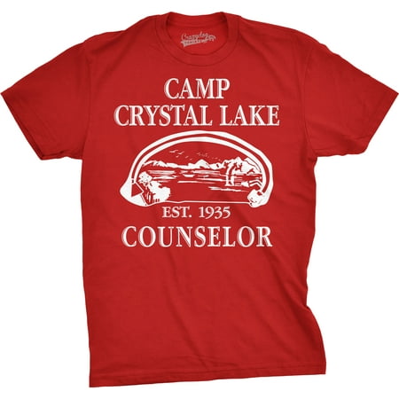 Mens Camp Crystal Lake T shirt Funny Shirts Camping Vintage Horror Novelty Tees