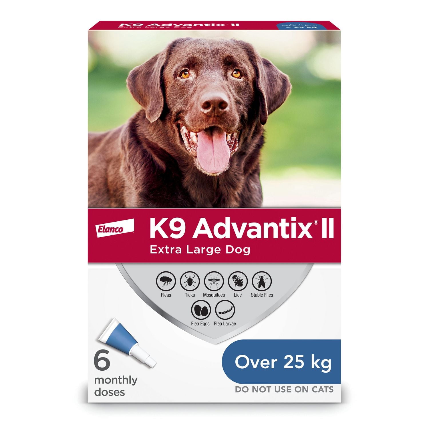 K9 Advantix II Flea and Tick Treatment for Extra Large Dogs (6 doses)