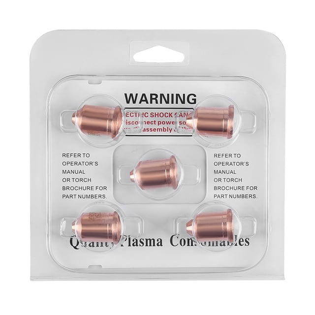 Boquilla de Antorcha de Plasma de 5 piezas 220990 Consumibles, para mácina cortadora max65, adecuada para acero al carbono, acero inoxidable, Corte de cobre, hecha de material