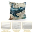 thumbnail image 4 of Chilfamy Ocean Theme Mediterranean Style  Square Decorative Throw Pillow Case Cushion Cover Starfish,Sea Horse,Shell&amp;Conches, 4 of 5