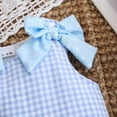 thumbnail image 6 of Huowey Girls Baby Summer Cute Romper One Piece Sleeveless Classic Plaid Baseball Embroidery Crewneck Lovely Bows Bodysuits Breathable Cozy Fashionable Jumpsuit Clothes,Blue,0-3 Months, 6 of 6
