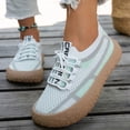 thumbnail image 2 of Rokment Wide Toe Box Chunky Walking Shoes For Women Comfortable Breathable Mesh Knit Thick Sole Low Profile Tennis Flat Fashion Sneakers Fall Casual Footwear, 2 of 6