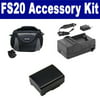 Canon FS20 Camcorder Accessory Kit includes: SDC-26 Case, SDBP808 Battery, SDM-1503 Charger