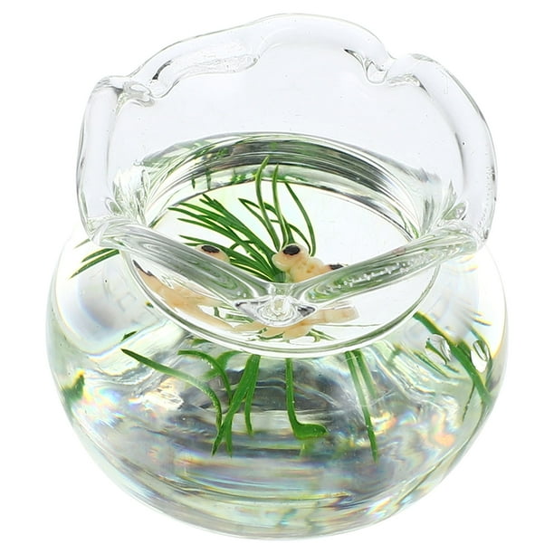 KAKOWELY Pecera en miniatura para casa de muñecas, pecera de resina en miniatura, modelo de pecera para peces dorados