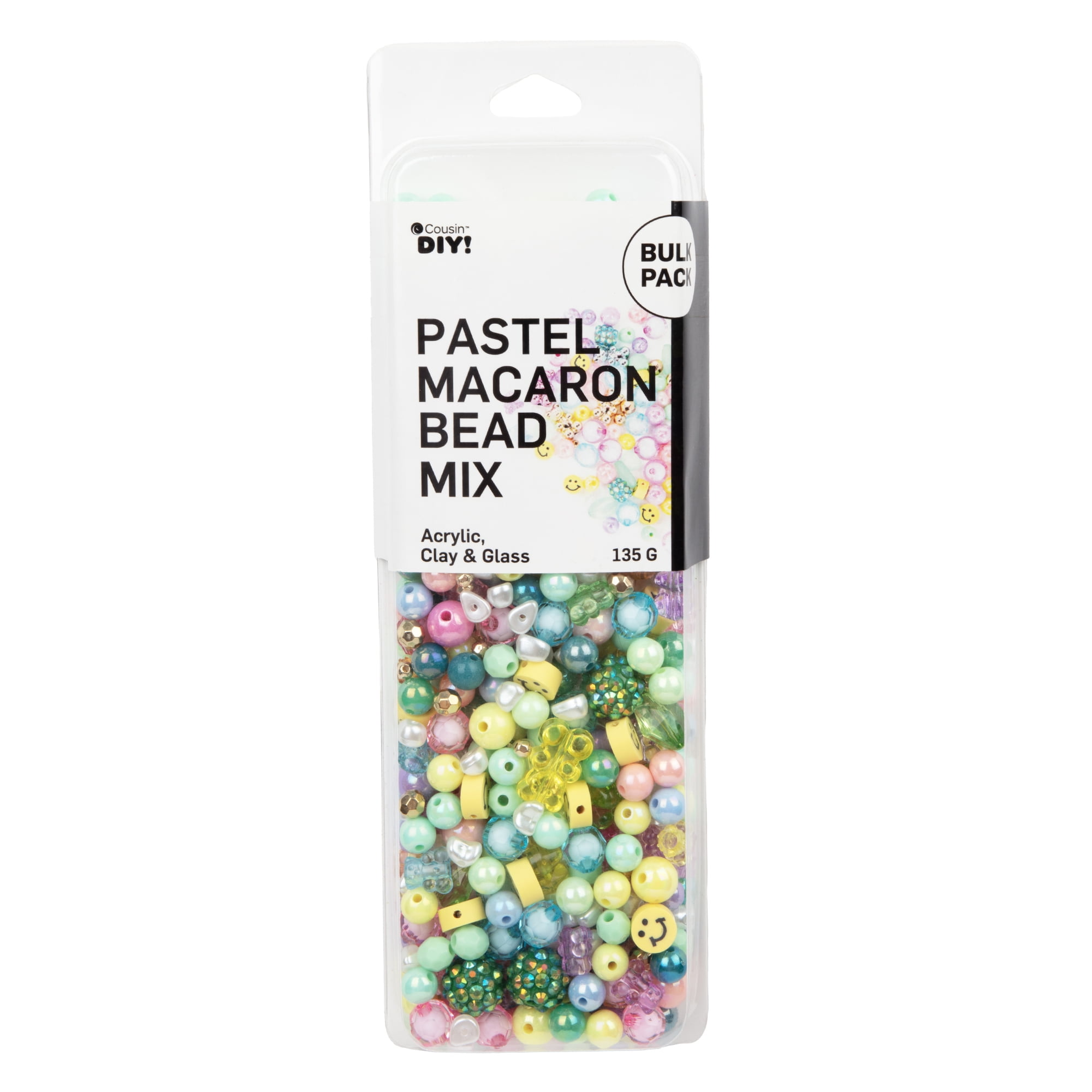 Cousin DIY Pastel Macaroon Acrylic Beads, Smiley Face/Gummy Bear, 135g, 500 Piece, Adult, 69995739