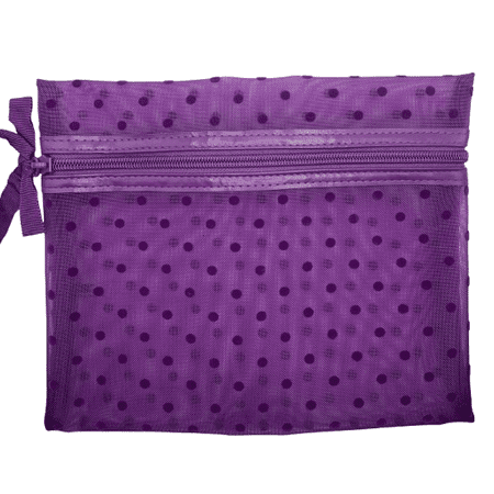 Ulta Beauty Purple Polka Dot Mesh Makeup Bag