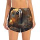 thumbnail image 2 of Balery Adorable Otter Pair Hug Pantalones cortos deportivos para mujer con forro y dos bolsillos, elásticos, para entrenamiento, gimnasio, yoga-Small, 2 of 7
