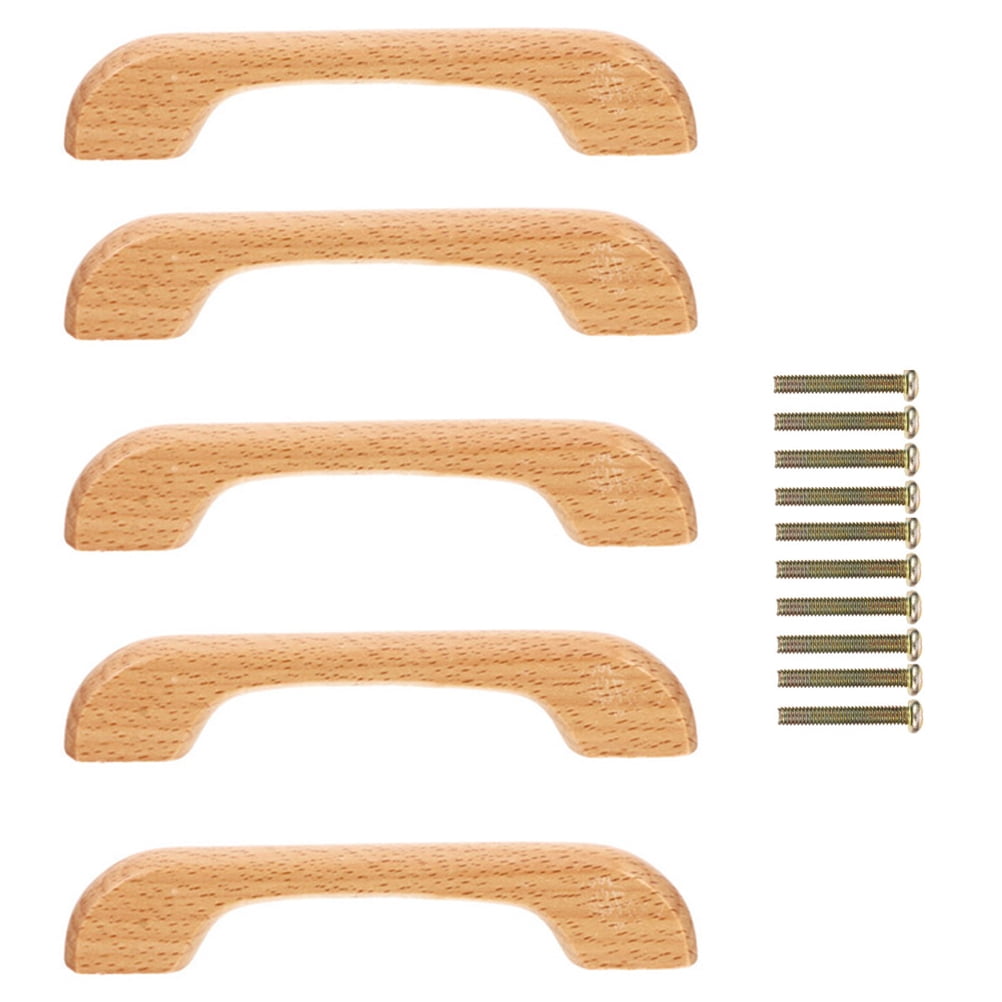 5pcs Kitchen Furniture Handle Solid Wooden Handles with