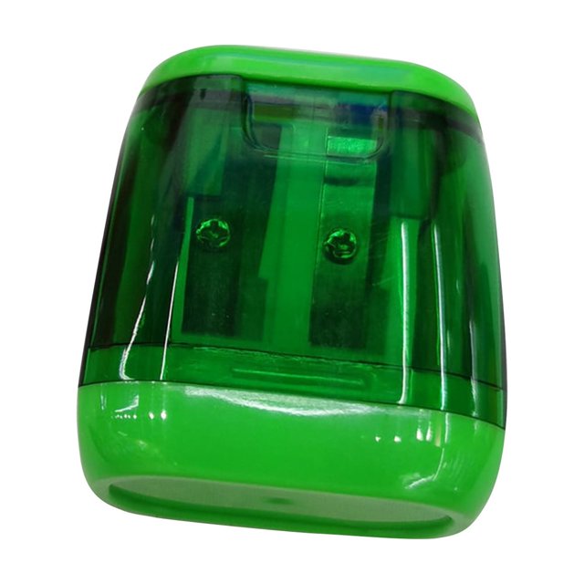 NAOJIE Hand Held Pencil Sharpener,Pencil Sharpener,Colored Pencil Sharpener,Pencil Sharpener for Kids,Double Hole Pencil Sharpener with Cover,Safe And Reliable for Children-Green