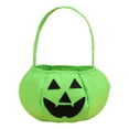 thumbnail image 2 of Pgeraug Halloween Pumpkin Bucket , Candy Bags , Fluorescent Pumpkin Non-Woven Reusable Trick-Or-Treat Tote for Ki-ds, Light Green, 2 of 6