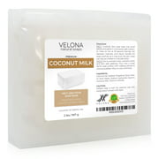 Velona Coconut Milk Glycerin Soap Base - 2 lb | SLS/SLES Free | Melt and Pour | Natural Bar for The Best Result for Soap Making