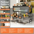 thumbnail image 2 of CATGOOD Over the Sink Dish Rack with Cabinet Doors , 31.5" L x 11.8" W x 33.5" H 2 Tier Stainless Steel Large Dish Drying Rack for Kitchen Counter, Black, 2 of 9