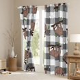 thumbnail image 3 of Homewish Kawaii Sloth Black Out Curtains for Children Teens,Geometric Plaid Grid Curtains Pack of 2 (42x63 Each),Cartoon Animal Bedroom Curtains,Lightweight Room Decor, 3 of 6