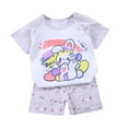 thumbnail image 2 of Herrnalise Toddler Baby Boys Girl Summer Short Sleeve Comfy Outfit,Infant Kid Cartoon Print Short Sleeve Shirt Top+shorts Suits Cute Clothing Set Casual Outfits Set 6M-6T, 2 of 4