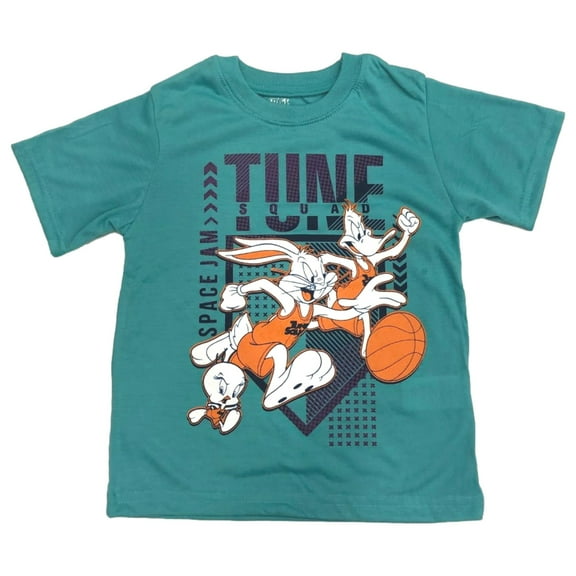 Space Jam Boys Blue Tune Squad Bugs Bunny Daffy Duck T-Shirt Tee Shirt 5-6