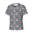 thumbnail image 3 of Rocae Popcorn On Blue Lines for Men's Moisture-Wicking Crew Tee - T-Shirt for Sports, Outdoor Activities, and Casual WearLarge, 3 of 9