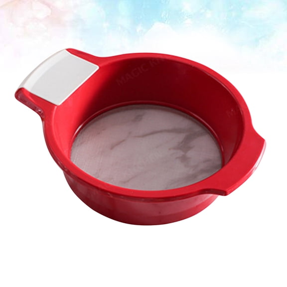 FOMIYES Red Sifting Strainer with Handle, 1Pc Lightweight Flour Sieve, Rust-Resistant Kitchen Baking Tool