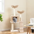 thumbnail image 3 of Gymax 48'' Cattail Cat Tower w/ Sisal Scratching Posts Perch Condo Basket Bed Ladder, 3 of 9
