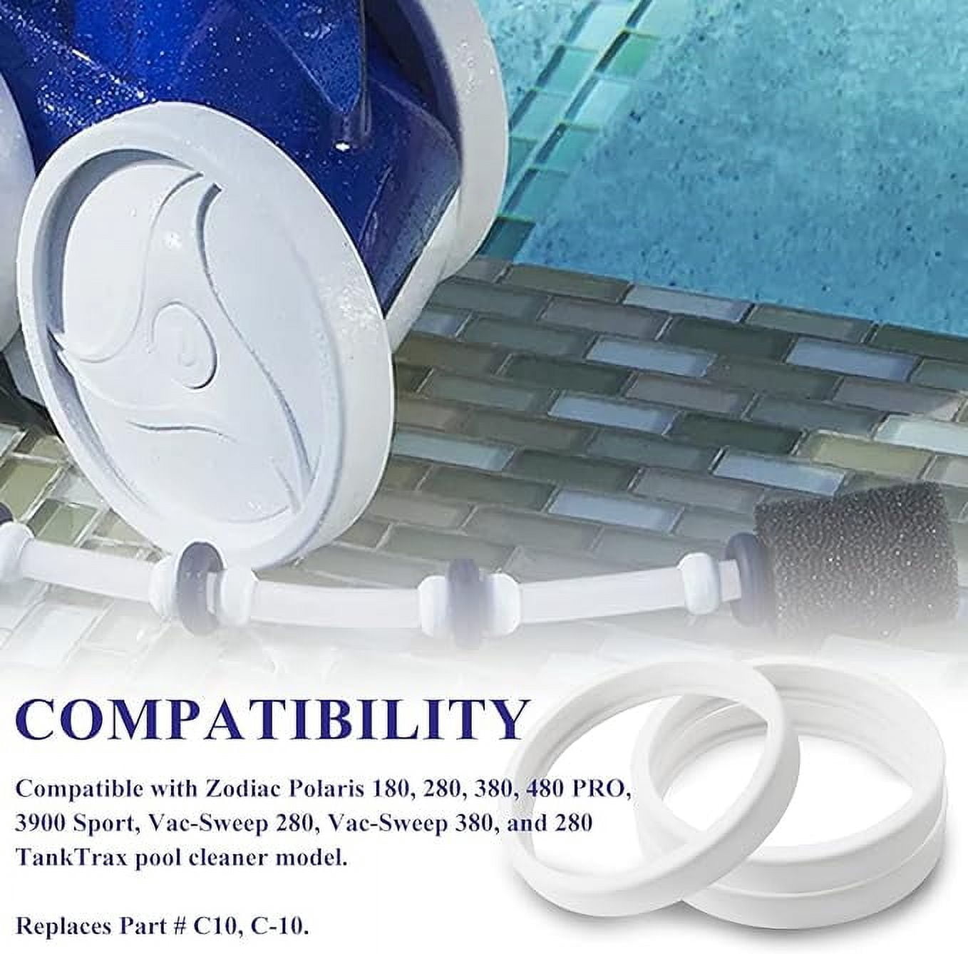 6 Pack Pool Cleaner All Purpose Tire Replacement Part Compatible with Polaris 280 360 180 380 C10 C-10