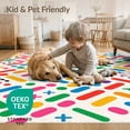 thumbnail image 4 of ODIKA 5'x7' Vibrant Multicolor Geometric Bliss Washable Area Rug Dynamic Abstract Patterns for Modern Spaces for Small Living Room, Bedroom, Easy Care, Non-Shedding, Pet Friendly, 4 of 7