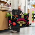 thumbnail image 6 of Mushroom Large Capacity, Foldable Reusable Tote Bag - Oxford Cloth Storage Bin, Laundry Bag, Storage Bag, 6 of 7