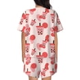 thumbnail image 6 of Fotbe Milk Tea Print Pajama Set for Women 2 Piece Loungewear Short Sleeve Tops and Shorts Set Soft Sleepwear-Small, 6 of 7