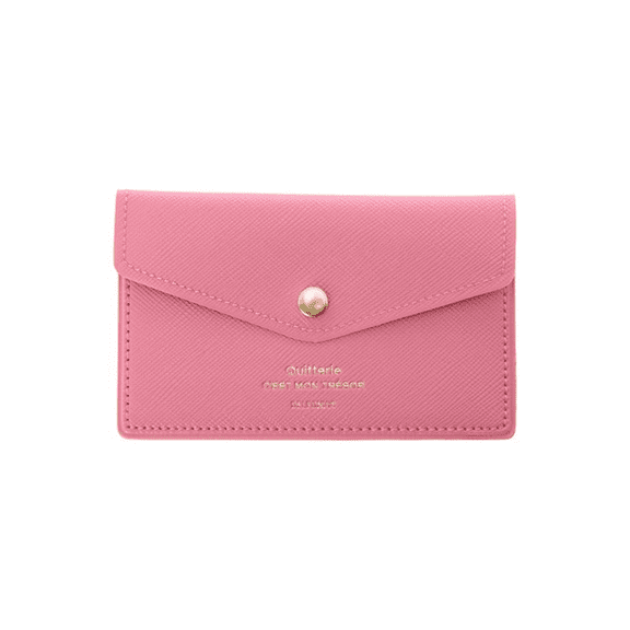 Delfonics Quitterie Card Case with Snap: 4-1/2 in. x 2.9 in. (Pink)