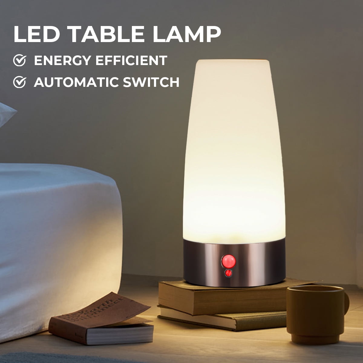 LED Table Night Lights, Desk Table Lamp Wireless PIR Motion Sensor