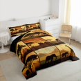 thumbnail image 3 of Homewish Boys Girls Animal Giraffe Lion Elephants 3 Pieces Queen Comforter Set,Vintage Retro Aesthetic Ultra Soft Bedding Sets,African Savanna Wildlife Bedding Comforter Set Breathable, 3 of 8