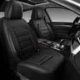 thumbnail image 2 of Juego completo de fundas para asientos de coche CAR PASS, universales, de piel, color negro, 2 of 8