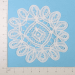 - Expo Int'l Round Battenburg Table Doily - White - 8