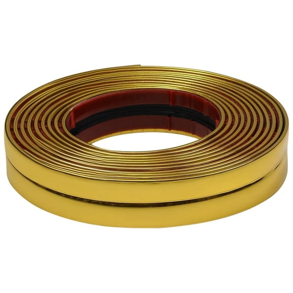 Self-Adhesive Gold PVC Corner Trim – Peel and Stick Waterproof Molding for Tile & Furniture Protection, Flexible Edge Guard, No Tools Required (4cm x 6m)