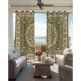 thumbnail image 6 of Green Boho Chic Blackout Curtains for Bedroom Living Room Darkening Curtains 90 Inch Traditional Classic Geometric Rustic Black Out Window Curtain Privacy Window Treatment Grommet Drapes 52"x90"x2, 6 of 9