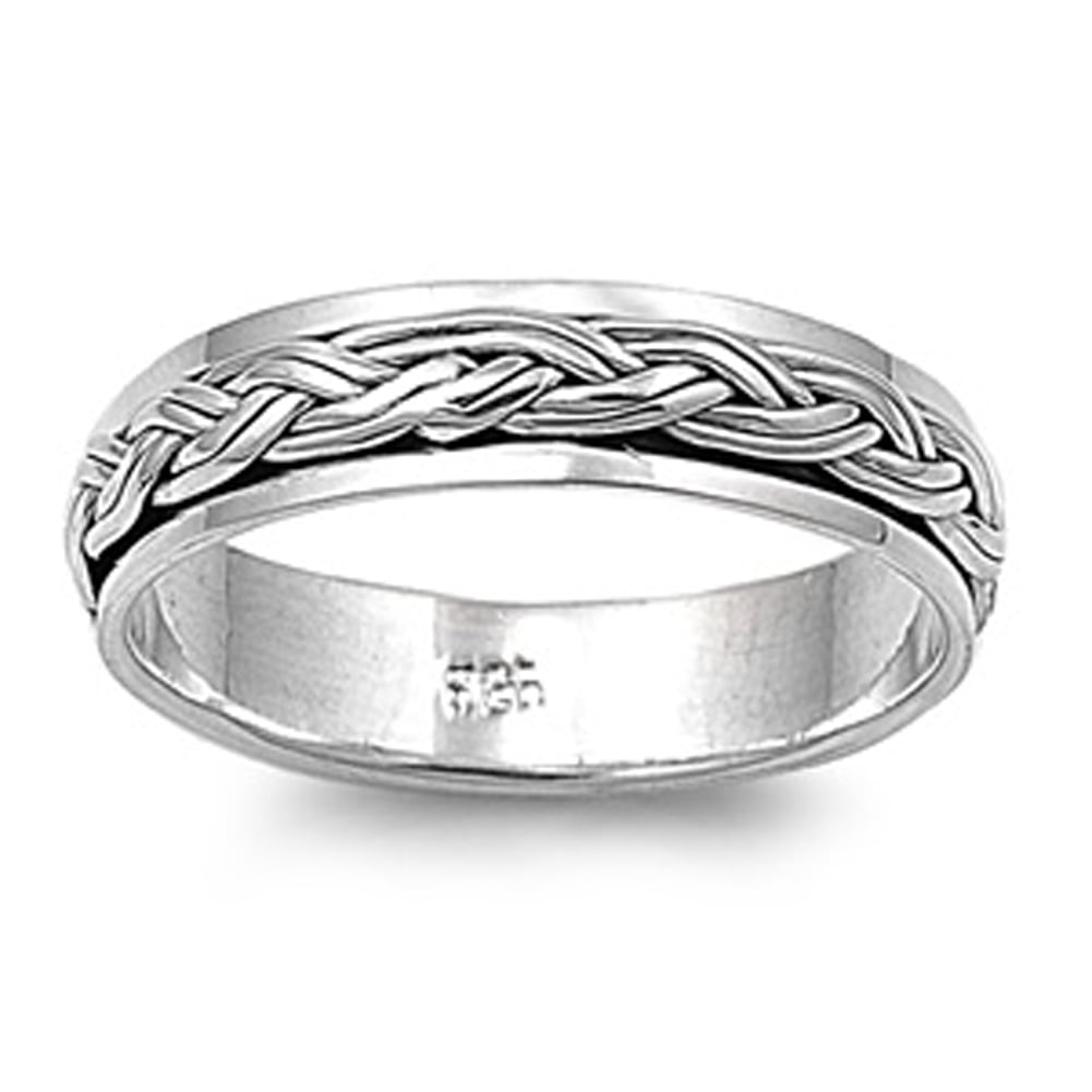5MM HIGH POLISH STAINLESS STEEL WEDDING BAND RING SIZE 5 6 7 8 9 10 11 12 13 14 