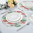 thumbnail image 3 of SKYSONIC Flamingo and Leaves Round Placemats for Dining Table Non-Slip Heat-Resistant Polyester Table Mats Set of 1 Washable Table Mats for Kitchen Dining Table Decoration (746), 3 of 7