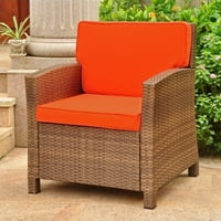 Pemberly Row Patio Chair in Brown and Tangerine by Pemberly Row