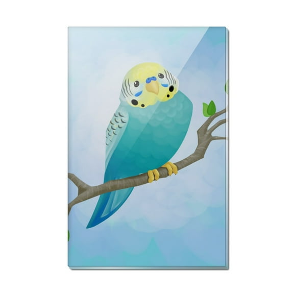 Pretty Parakeet Budgie Rectangle Acrylic Fridge Refrigerator Magnet