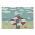thumbnail image 1 of Graphic Beach Cutting Board, Nautical Cartoon Ocean with Sailboats Seagull Sitting on a Pole with Buoy, Decorative Tempered Glass Cutting and Serving Board, in 3 Sizes, by Ambesonne, 1 of 2