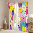thumbnail image 3 of Homewish Colorful Cats Black Out Curtains for Preppy Kids Child,Cartoon Animal Curtains Pack of 2 (42x63 Each),Kawaii Pet Bedroom Curtains,Super Cozy Room Decor, 3 of 6