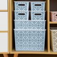 thumbnail image 7 of ANMINY Stackable Lace-Design Storage Bins, Blue, 6 Count Pack, 7 of 7