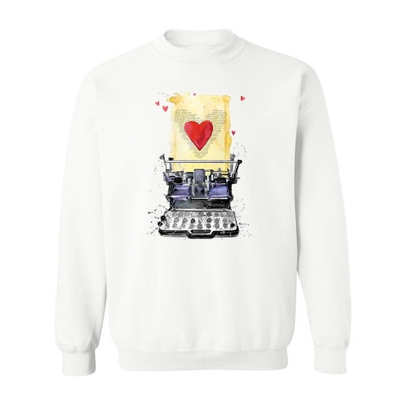 Typewriter Valentines Day. Sweatshirt Women -Image by Shutterstock, Female 3X-Large