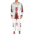 thumbnail image 2 of Red Christmas Trees Plaids Adult's Hoodie Onesie Jumpsuit One-Piece Pajamas with Zipper Unisex for Holiday S, 2 of 7