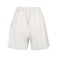 thumbnail image 4 of Hienoo Women's Linen Vintage Casual Shorts Solid High Waist Loose Fit Shorts, Sizes M-3XL, 4 of 4