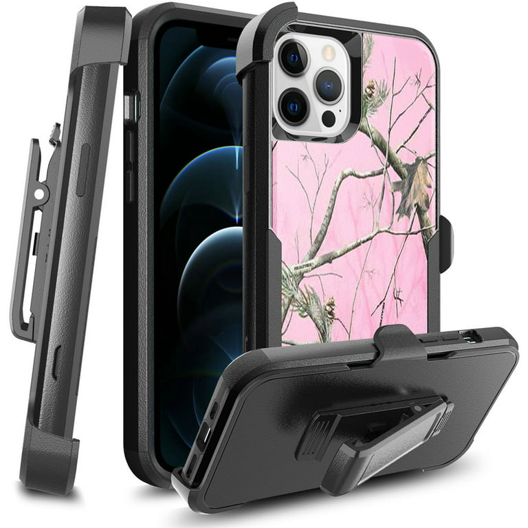 For Iphone 13 Pro Max Commando Holster Kickstand Hybrid Tough Case Cover -  Camo Pink - Walmart.Com