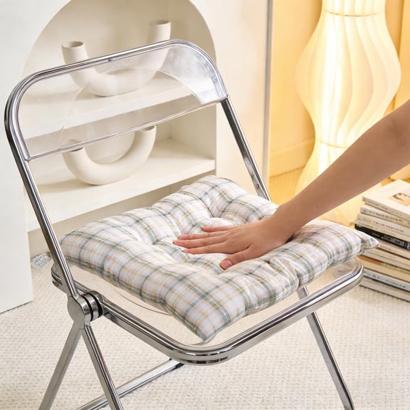FEOLGEHLY Square Chair Seat Cushion, 17.75" Thickened Dining Room Chair Pads Flock Tufted Chair Cushions Floor Butt Cushion for Kitchen Dining Room Living Room Bedroom